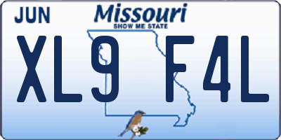 MO license plate XL9F4L