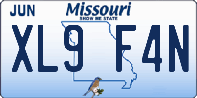 MO license plate XL9F4N