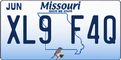 MO license plate XL9F4Q