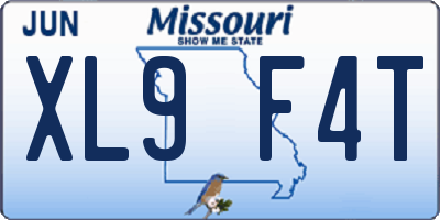 MO license plate XL9F4T