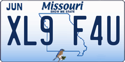 MO license plate XL9F4U