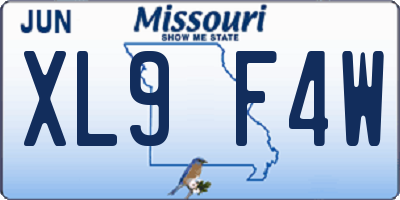 MO license plate XL9F4W