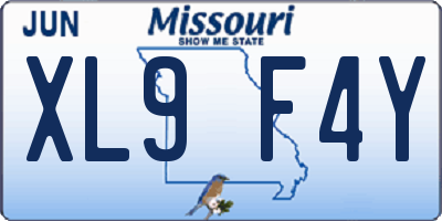 MO license plate XL9F4Y