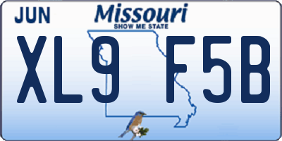 MO license plate XL9F5B
