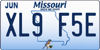 MO license plate XL9F5E