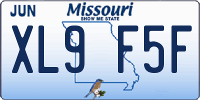 MO license plate XL9F5F