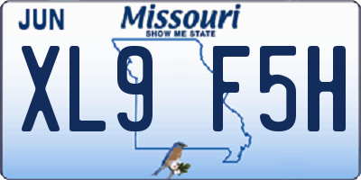 MO license plate XL9F5H