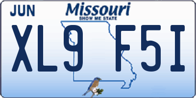 MO license plate XL9F5I