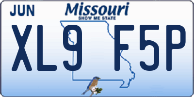 MO license plate XL9F5P