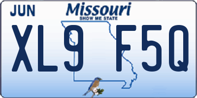 MO license plate XL9F5Q