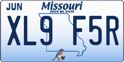 MO license plate XL9F5R