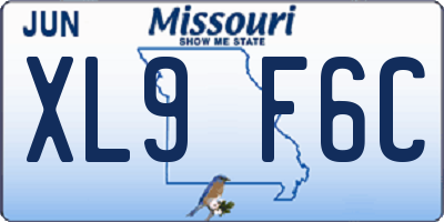 MO license plate XL9F6C