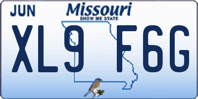 MO license plate XL9F6G