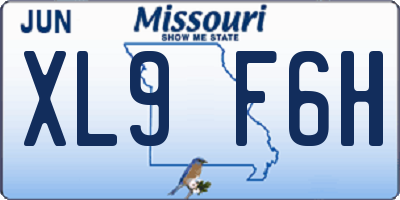 MO license plate XL9F6H