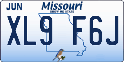 MO license plate XL9F6J