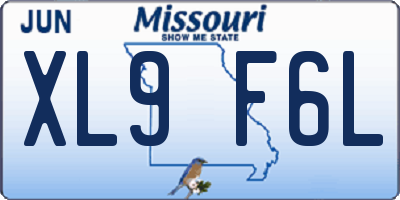 MO license plate XL9F6L