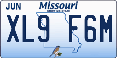 MO license plate XL9F6M