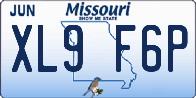 MO license plate XL9F6P