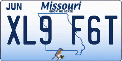 MO license plate XL9F6T