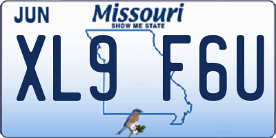 MO license plate XL9F6U