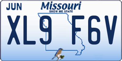 MO license plate XL9F6V