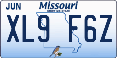 MO license plate XL9F6Z