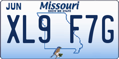 MO license plate XL9F7G