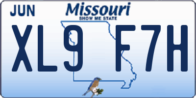 MO license plate XL9F7H