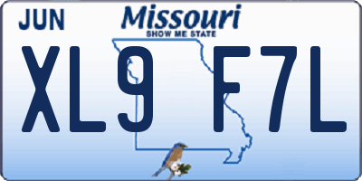 MO license plate XL9F7L