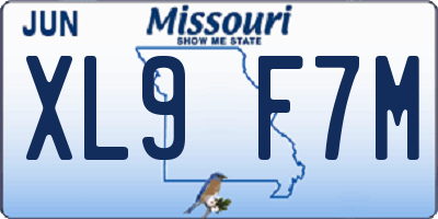 MO license plate XL9F7M