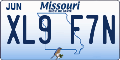 MO license plate XL9F7N