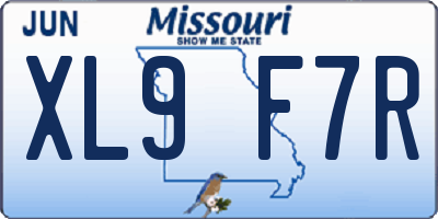 MO license plate XL9F7R