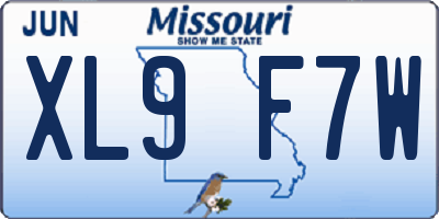 MO license plate XL9F7W