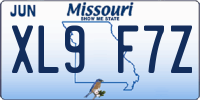 MO license plate XL9F7Z
