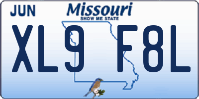 MO license plate XL9F8L