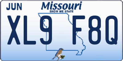 MO license plate XL9F8Q