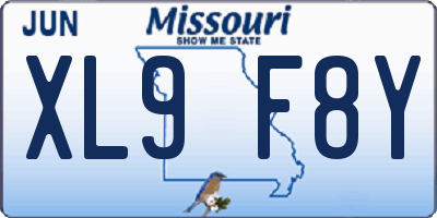 MO license plate XL9F8Y