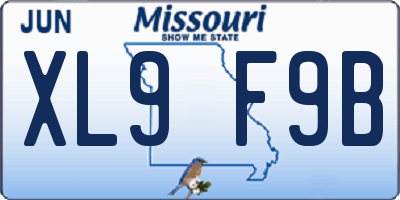 MO license plate XL9F9B