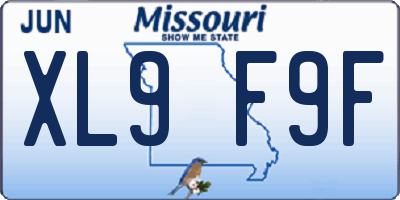 MO license plate XL9F9F