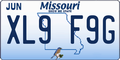 MO license plate XL9F9G