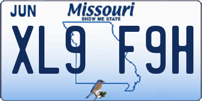 MO license plate XL9F9H