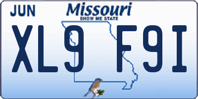 MO license plate XL9F9I