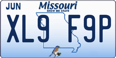 MO license plate XL9F9P
