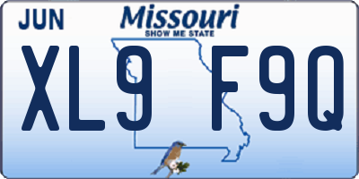 MO license plate XL9F9Q