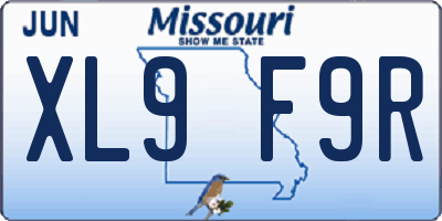MO license plate XL9F9R