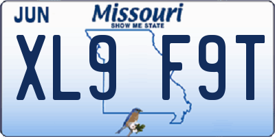 MO license plate XL9F9T