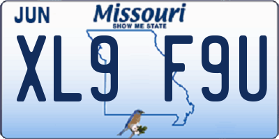 MO license plate XL9F9U