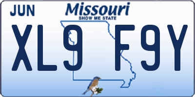 MO license plate XL9F9Y