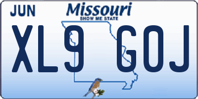 MO license plate XL9G0J