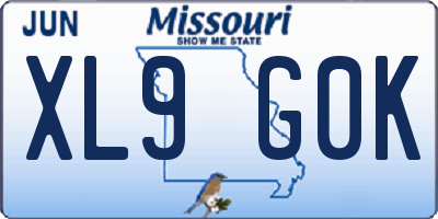 MO license plate XL9G0K